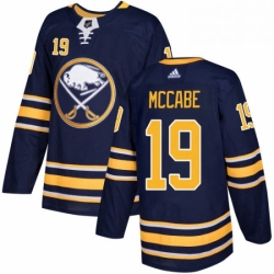 Mens Adidas Buffalo Sabres 19 Jake McCabe Authentic Navy Blue Home NHL Jersey 