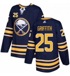 Mens Adidas Buffalo Sabres 25 Seth Griffith Premier Navy Blue Home NHL Jersey 