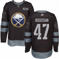 Mens Adidas Buffalo Sabres 47 Zach Bogosian Premier Black 1917 2017 100th Anniversary NHL Jersey 