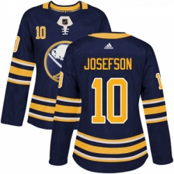 Womens Adidas Buffalo Sabres 10 Jacob Josefson Authentic Navy Blue Home NHL Jersey 