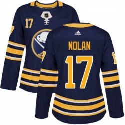 Womens Adidas Buffalo Sabres 17 Jordan Nolan Authentic Navy Blue Home NHL Jersey 