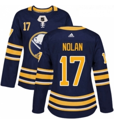 Womens Adidas Buffalo Sabres 17 Jordan Nolan Premier Navy Blue Home NHL Jersey 