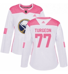 Womens Adidas Buffalo Sabres 77 Pierre Turgeon Authentic WhitePink Fashion NHL Jersey 