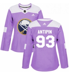 Womens Adidas Buffalo Sabres 93 Victor Antipin Authentic Purple Fights Cancer Practice NHL Jersey 