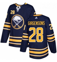 Youth Adidas Buffalo Sabres 28 Zemgus Girgensons Authentic Navy Blue Home NHL Jersey 