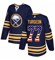 Youth Adidas Buffalo Sabres 77 Pierre Turgeon Authentic Navy Blue USA Flag Fashion NHL Jersey 