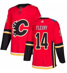 Youth Adidas Calgary Flames 14 Theoren Fleury Premier Red Home NHL Jersey 