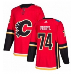 Youth Adidas Calgary Flames 74 Daniel Pribyl Premier Red Home NHL Jersey 