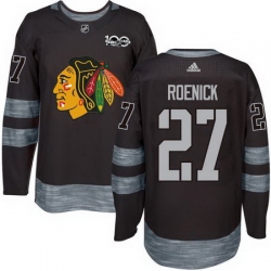 Blackhawks #27 Jeremy Roenick Black 1917 2017 100th Anniversary Stitched NHL Jersey