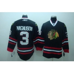 Blackhawks #3 Keith Magnuson Stitched Black NHL Jersey