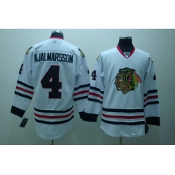 Blackhawks #4 Nikals Hjalmarsson Stitched White NHL Jersey