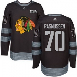 Blackhawks #70 Dennis Rasmussen Black 1917 2017 100th Anniversary Stitched NHL Jersey