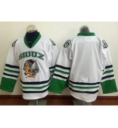 Blackhawks Blank White Sioux Stitched NHL Jersey