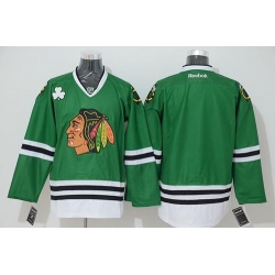 Blackhawks Stitched Blank Green NHL Jersey