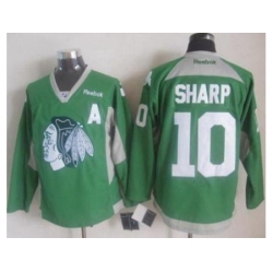 Chicago Blackhawks #10 Patrick Sharp Green Practice Stitched NHL Jersey