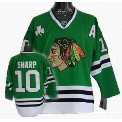 Chicago Blackhawks #10 Patrick Sharp hockey Green Jersey