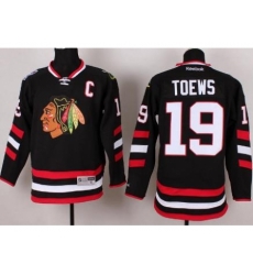 Chicago Blackhawks 19 Jonathan Toews Black 2014 Stadium Series NHL Jersey C PATCH