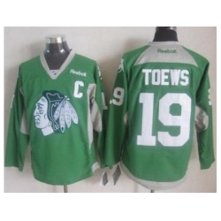 Chicago Blackhawks #19 Jonathan Toews Green Practice Stitched NHL Jersey