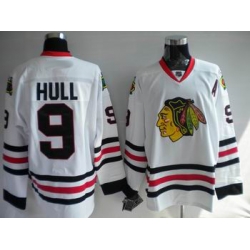 Chicago Blackhawks #9 Bobby Hull Hockey white jersey