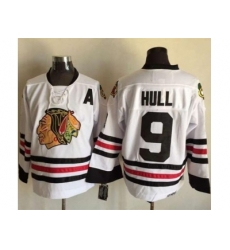 Chicago Blackhawks  #9 Bobby Hull White CCM Throwback Stitched NHL Jersey