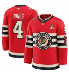 Men Chicago Blackhawks 4 Seth Jones Red 2024 25 Winter Classic Stitched Hockey Jersey