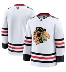 Men Chicago Blackhawks Blank White 2024 25 Away Stitched Hockey Jersey