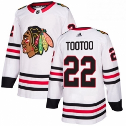 Mens Adidas Chicago Blackhawks 22 Jordin Tootoo Authentic White Away NHL Jersey 