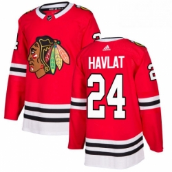 Mens Adidas Chicago Blackhawks 24 Martin Havlat Authentic Red Home NHL Jersey 