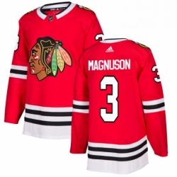 Mens Adidas Chicago Blackhawks 3 Keith Magnuson Authentic Red Home NHL Jersey 