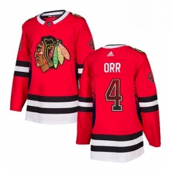 Mens Adidas Chicago Blackhawks 4 Bobby Orr Authentic Red Drift Fashion NHL Jersey 