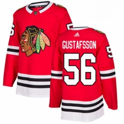 Mens Adidas Chicago Blackhawks 56 Erik Gustafsson Authentic Red Home NHL Jersey 