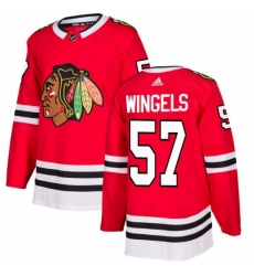 Mens Adidas Chicago Blackhawks 57 Tommy Wingels Authentic Red Home NHL Jersey 