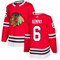 Mens Adidas Chicago Blackhawks 6 Michal Kempny Authentic Red Home NHL Jersey 