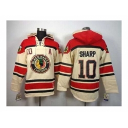 NHL Jerseys Chicago Blackhawks #10 Sharp Cream-red[pullover hooded sweatshirt][patch A]