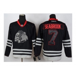 NHL Jerseys Chicago Blackhawks #7 Seabrook black ice[the skeleton head]