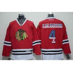 nhl jerseys chicago blackhawks #4 hjalmarsson red[national flag version]