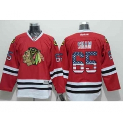 nhl jerseys chicago blackhawks #65 shaw red[national flag version]