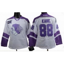 Women Chicago Blackhawks #88 Patrick Kane Fights Cancer white Jersey