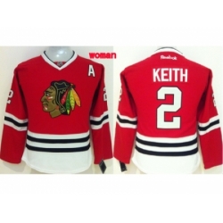 Women NHL Chicago Blackhawks 2 Duncan Keith red Jersey