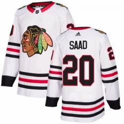 Womens Adidas Chicago Blackhawks 20 Brandon Saad Authentic White Away NHL Jersey 