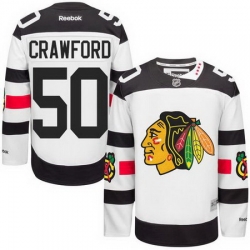 Blackhawks #50 Corey Crawford White 2016 Stadium Series Stitched Youth NHL Jersey