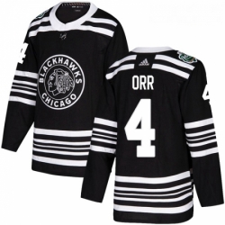 Youth Adidas Chicago Blackhawks 4 Bobby Orr Authentic Black 2019 Winter Classic NHL Jersey 