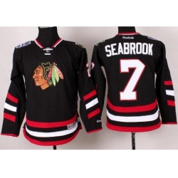 Youth Chicago Blackhawks 7 Brent Seabrook Black 2014 Stadium Series Jersey