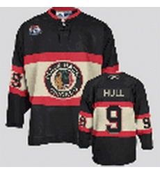 Youth kids RBK hockey jersey Chicago Blackhawks #9 HULL BLACK Winter Classic