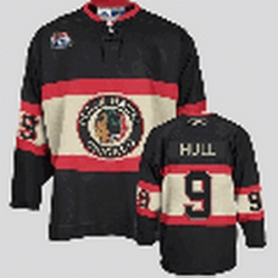 Youth kids RBK hockey jersey Chicago Blackhawks #9 HULL BLACK Winter Classic