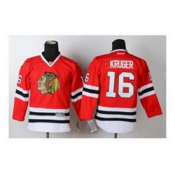 Youth nhl jerseys chicago blackhawks #16 kruger red[kruger]