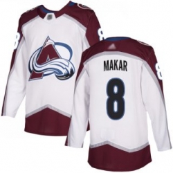 Adidas Colorado Avalanche 8 Cale Makar White Road Authentic Stitched NHL Jersey