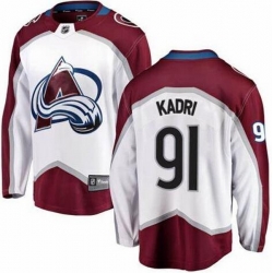 Men Colorado Avalanche 91 Nazem Kadri White Adidas Jersey