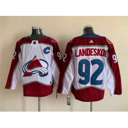 Men Colorado Avalanche 92 Gabriel Landeskog White Stitched Jersey