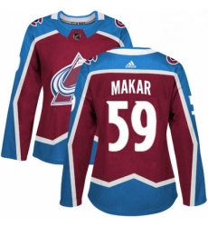 Womens Adidas Colorado Avalanche 59 Cale Makar Premier Burgundy Red Home NHL Jersey 